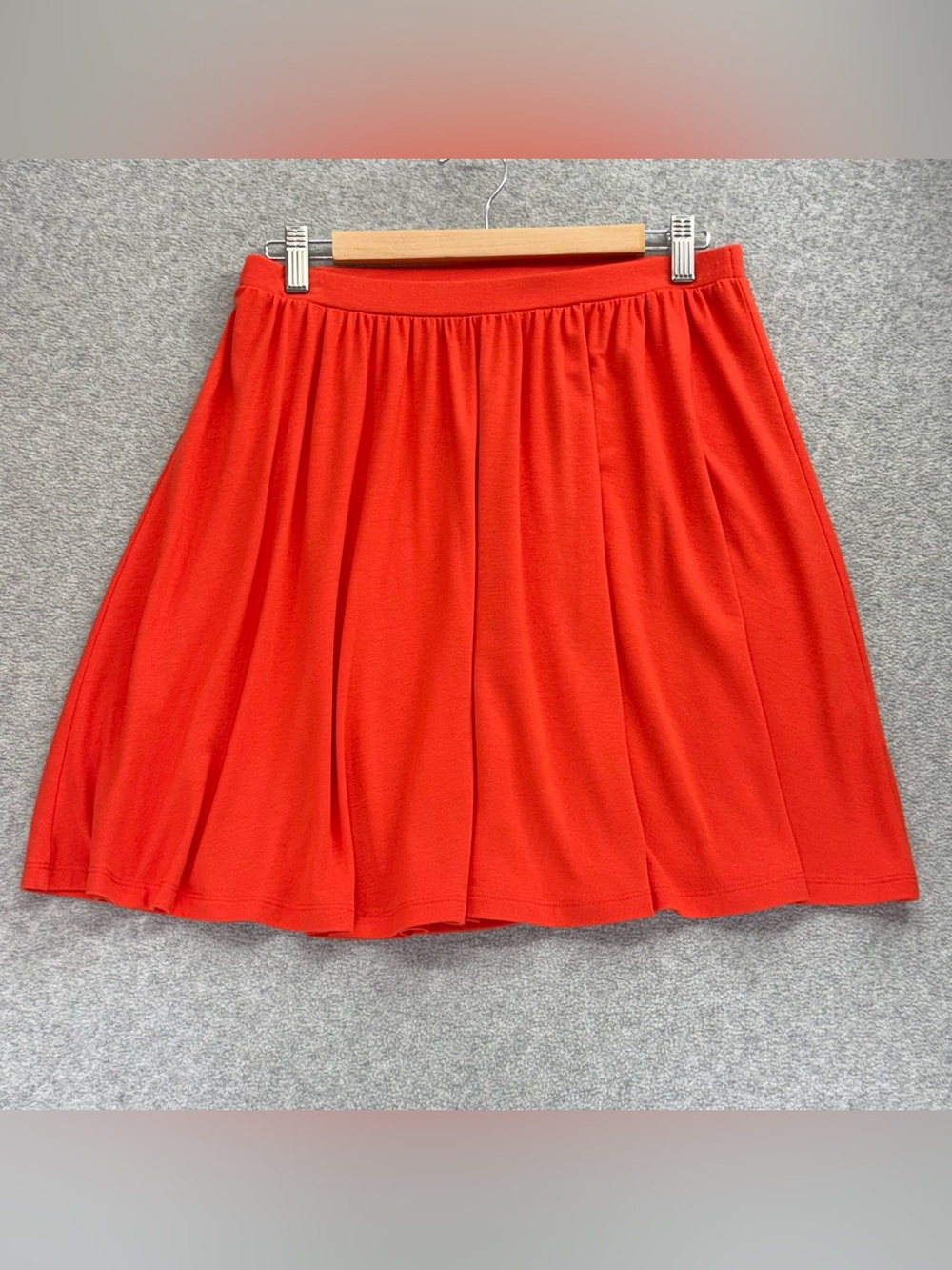 Old Navy Skirt Size Medium Solid Orange Knit Unlined Elastic Waist